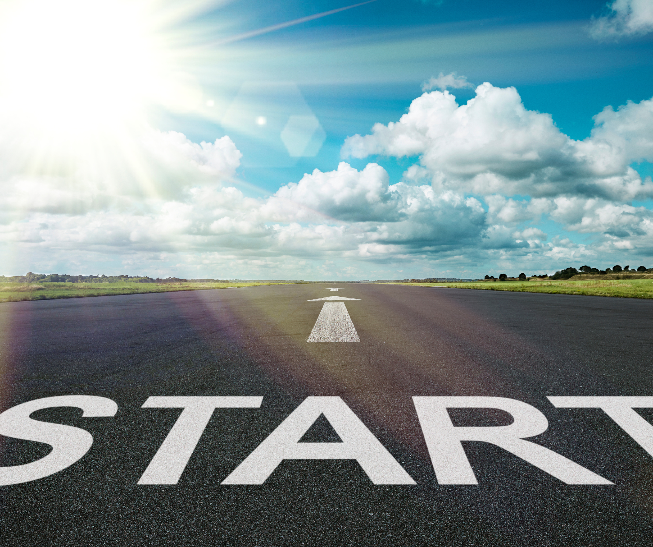 start written on road